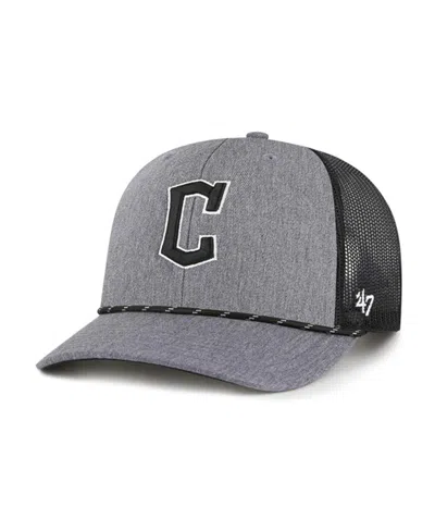 47 Brand Men's Charcoal Cleveland Guardians Carbon Rope Trucker Adjustable Hat In Gray