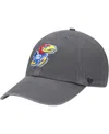 47 Brand Men's Charcoal Kansas Jayhawks Vintage Clean Up Adjustable Hat In Charcoal