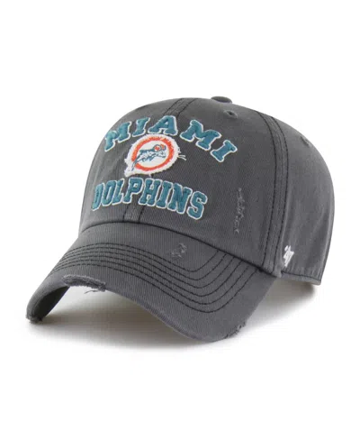 47 Brand Men's Charcoal Miami Dolphins Seymoore Clean Up Adjustable Hat In Gray