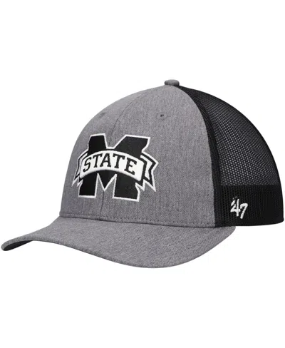 47 Brand Men's Charcoal Mississippi State Bulldogs Carbon Trucker Adjustable Hat In Gray