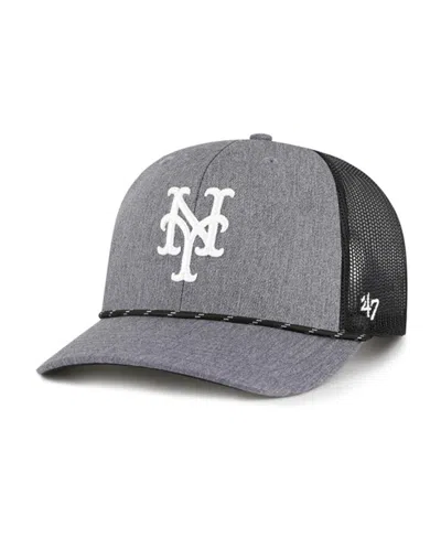 47 Brand '47 Charcoal New York Mets Carbon Rope Trucker Adjustable Hat In Brown