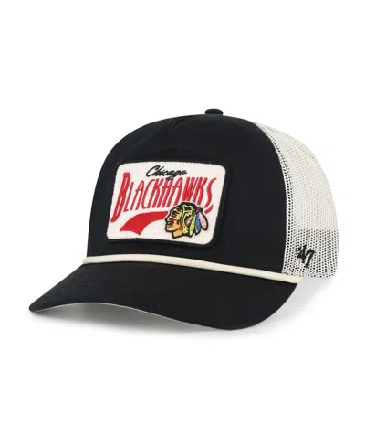 47 Brand Men's Chicago Blackhawks Emmett Snapback Hat In Black,white