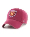 47 Brand Men's Claret West Ham United Clean Up Adjustable Hat In Red