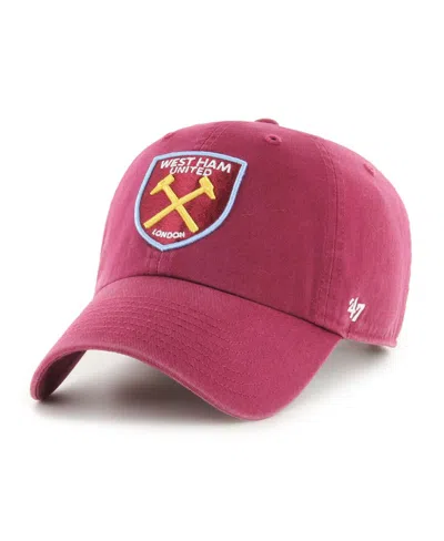 47 Brand Men's Claret West Ham United Clean Up Adjustable Hat In Red