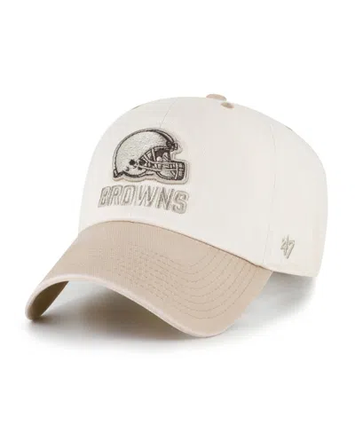 47 Brand Men's Cleveland Browns Clean Up Neutral Terrain Adjustable Low-crown Baseball Cap In Natural,tan