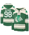 47 Brand Men's Connor Bedard Kelly Green Chicago Blackhawks St. Patrick's Day Player Name Number Lacer Pullov In Kelly Green