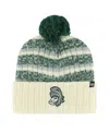 47 Brand Men's Cream Michigan State Spartans Vintage Tavern Cuffed Knit Hat With Pom In Cream