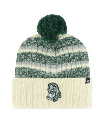 47 Brand Men's Cream Michigan State Spartans Vintage Tavern Cuffed Knit Hat With Pom