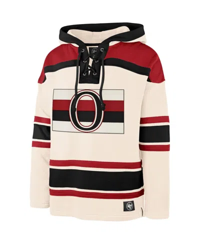 47 Brand Men's Cream Ottawa Senators Superior Lacer Pullover Hoodie In Neutral