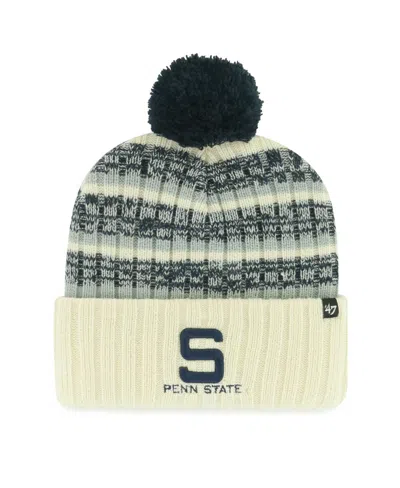 47 Brand Men's Cream Penn State Nittany Lions Vintage Tavern Cuffed With Pom Knit Hat