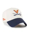 47 Brand Men's Cream Virginia Cavaliers Grand Stand Clean Up Adjustable Hat