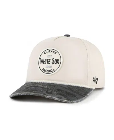 47 Brand Men's Cream/black Chicago White Sox Fiji Rope Hitch Adjustable Hat