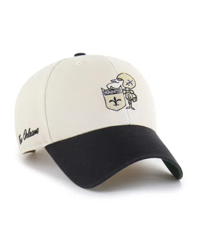 47 Brand Men's Cream/black New Orleans Saints Fairfield Mvp Throwback Adjustable Hat In Multi
