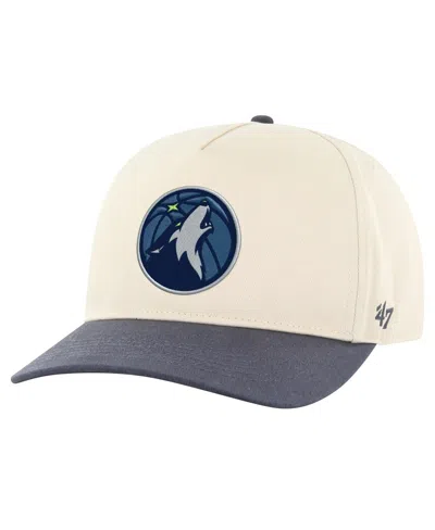 47 Brand Men's Cream/navy Minnesota Timberwolves Roscoe Hitch Adjustable Hat In Cream Navy
