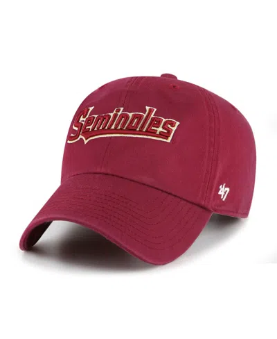 47 Brand Men's Garnet Florida State Seminoles Clean Up Adjustable Hat In Burgundy