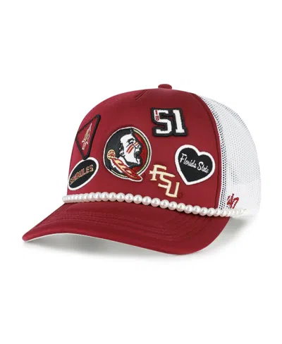 47 Brand Men's Garnet/white Florida State Seminoles Rally On Hitch Adjustable Hat In Red
