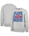 47 Brand Men's Gray Atlanta Braves Letters Headline Pullover Sweatshirt In Gray