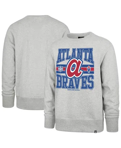 47 Brand Men's Gray Atlanta Braves Letters Headline Pullover Sweatshirt