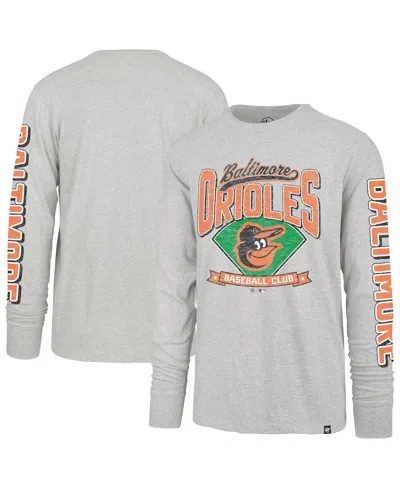 47 Brand Men's Gray Baltimore Orioles Fair Ball Franklin Long Sleeve T-shirt