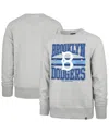 47 Brand Men's Gray Brooklyn Dodgers Cooperstown Collection Letters Headline Pullover Sweatshirt In Gray