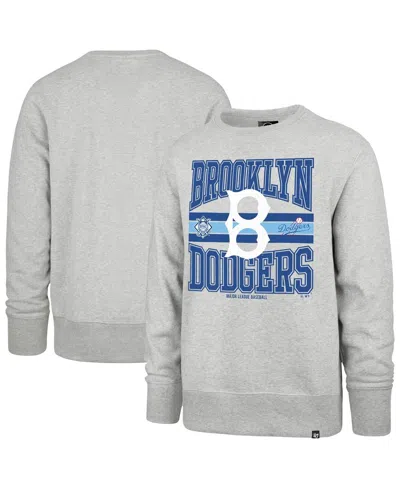 47 Brand Men's Gray Brooklyn Dodgers Cooperstown Collection Letters Headline Pullover Sweatshirt
