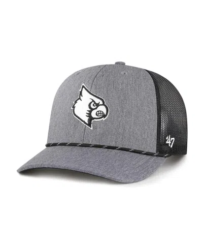 47 Brand Men's Gray Louisville Cardinals Carbon Rope Adjustable Hat