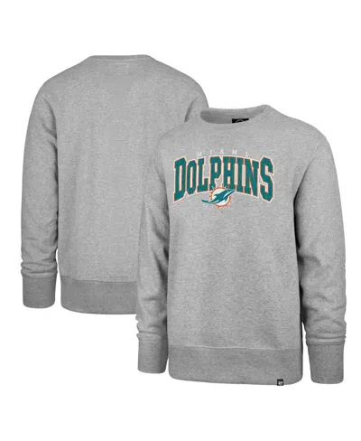 47 Brand Men's Gray Miami Dolphins Varsity Block Headline Pullover Sweatshirt