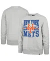 47 Brand '47  Gray New York Mets Letters Headline Pullover Sweatshirt In Gray