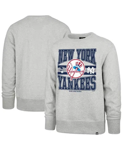 47 Brand Men's Gray New York Yankees Letters Headline Pullover Sweatshirt