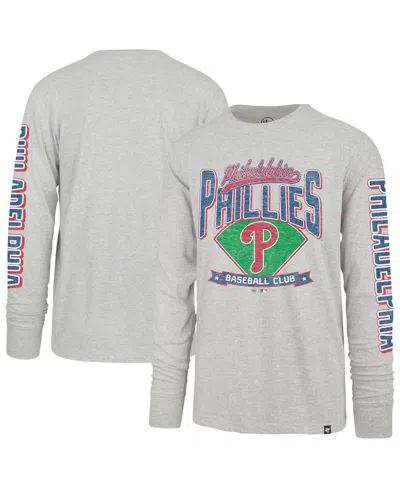 47 Brand Men's Gray Philadelphia Phillies Fair Ball Franklin Long Sleeve T-shirt In Multi