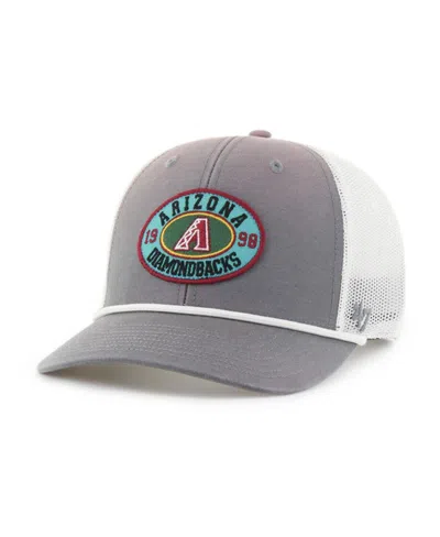47 Brand Men's Gray/white Arizona Diamondbacks Tide Sweep Rope Trucker Adjustable Hat