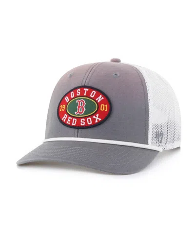 47 Brand Men's Gray/white Boston Red Sox Tide Sweep Rope Trucker Adjustable Hat In Gray,white