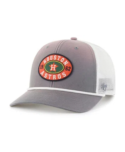 47 Brand Men's Gray/white Houston Astros Tide Sweep Rope Trucker Adjustable Hat In Multi