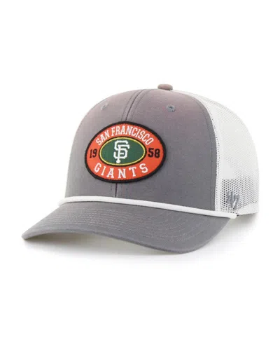 47 Brand Men's Gray/white San Francisco Giants Tide Sweep Rope Trucker Adjustable Hat In Neutral