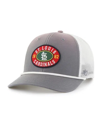 47 Brand Men's Gray/white St. Louis Cardinals Tide Sweep Rope Trucker Adjustable Hat