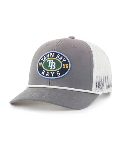 47 Brand Men's Gray/white Tampa Bay Rays Tide Sweep Rope Trucker Adjustable Hat
