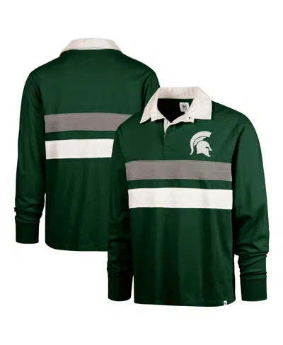 47 Brand Men's Green Michigan State Spartans Clubhouse Knox Thames Long Sleeve Rugby Polo Shirt
