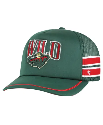 47 Brand Men's Green Minnesota Wild Sideband Stripes Trucker Snapback Hat