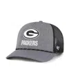 47 Brand Men's Heather Charcoal Green Bay Packers Carbon Rope Trucker Adjustable Hat In Gray