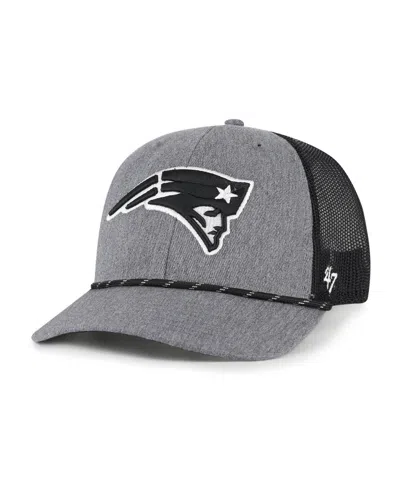 47 Brand Men's Heather Charcoal New England Patriots Carbon Rope Trucker Adjustable Hat