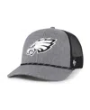 47 Brand Men's Heather Charcoal Philadelphia Eagles Carbon Rope Trucker Adjustable Hat In Gray
