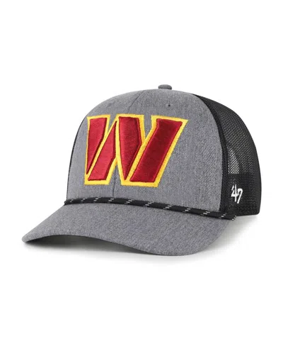 47 Brand Men's Heather Charcoal Washington Commanders Carbon Rope Trucker Adjustable Hat