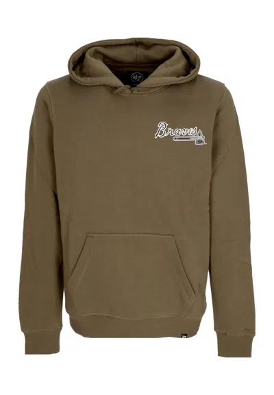 47 Brand Men's Hoodie Mlb Backer Burnside Hoodie Atlbra Sandalwood In Green