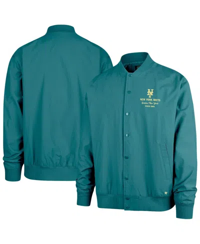 47 Brand '47  Hunter Green Los Angeles Dodgers Anderson Twill Full-snap Bomber Jacket In Blue