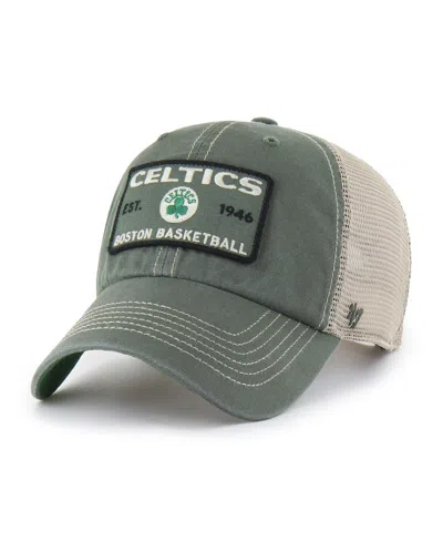 47 Brand Men's Kelly Green/tan Boston Celtics Wabash Patch Clean Up Adjustable Hat