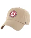 47 Brand Men's Khaki Alabama Crimson Tide Clean Up Adjustable Hat In Khaki