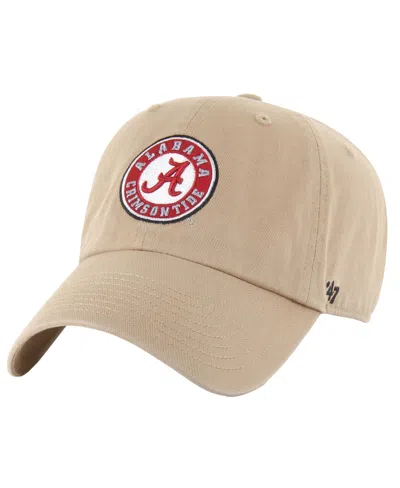 47 Brand Men's Khaki Alabama Crimson Tide Clean Up Adjustable Hat In Neutral