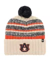 47 Brand Men's Khaki Auburn Tigers Tavern Cuffed With Pom Knit Hat In Khaki