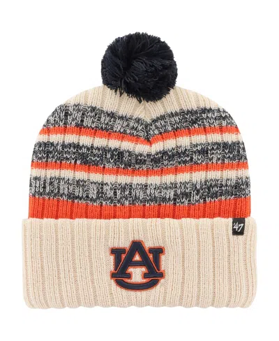 47 Brand Men's Khaki Auburn Tigers Tavern Cuffed With Pom Knit Hat