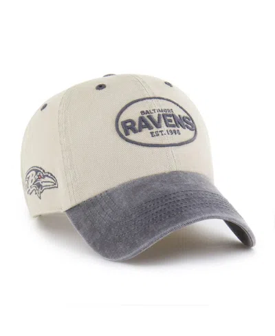 47 Brand Men's Khaki Baltimore Ravens Breaking Trail Clean Up Adjustable Hat In Brown